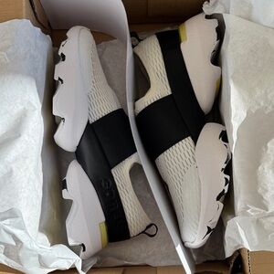 Sorel White and Black Kinetic Impact Strap Sneakers